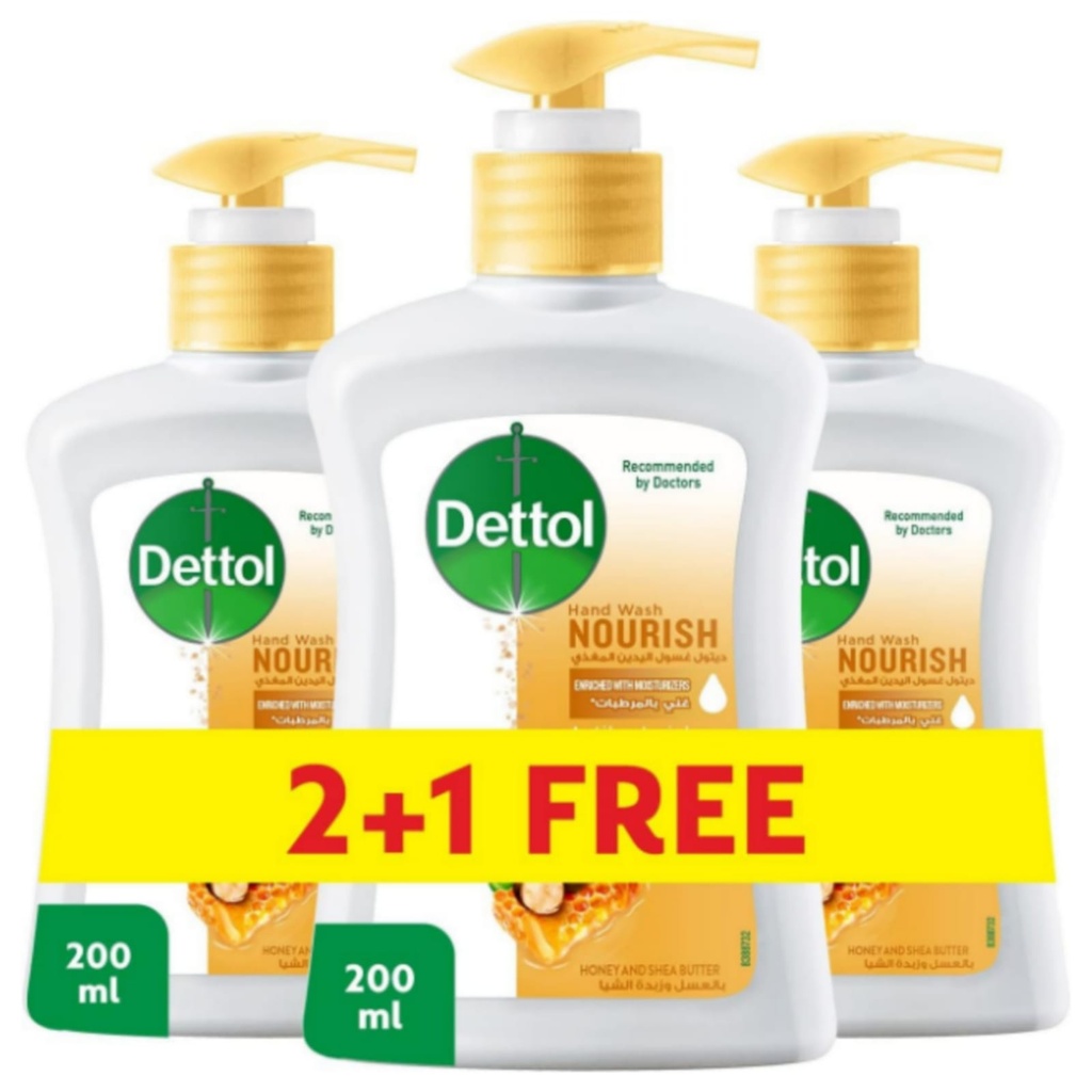 ديتول هاند ووش منعش - Dettol Hand Wash Fresh (200ml, Free 2+1)