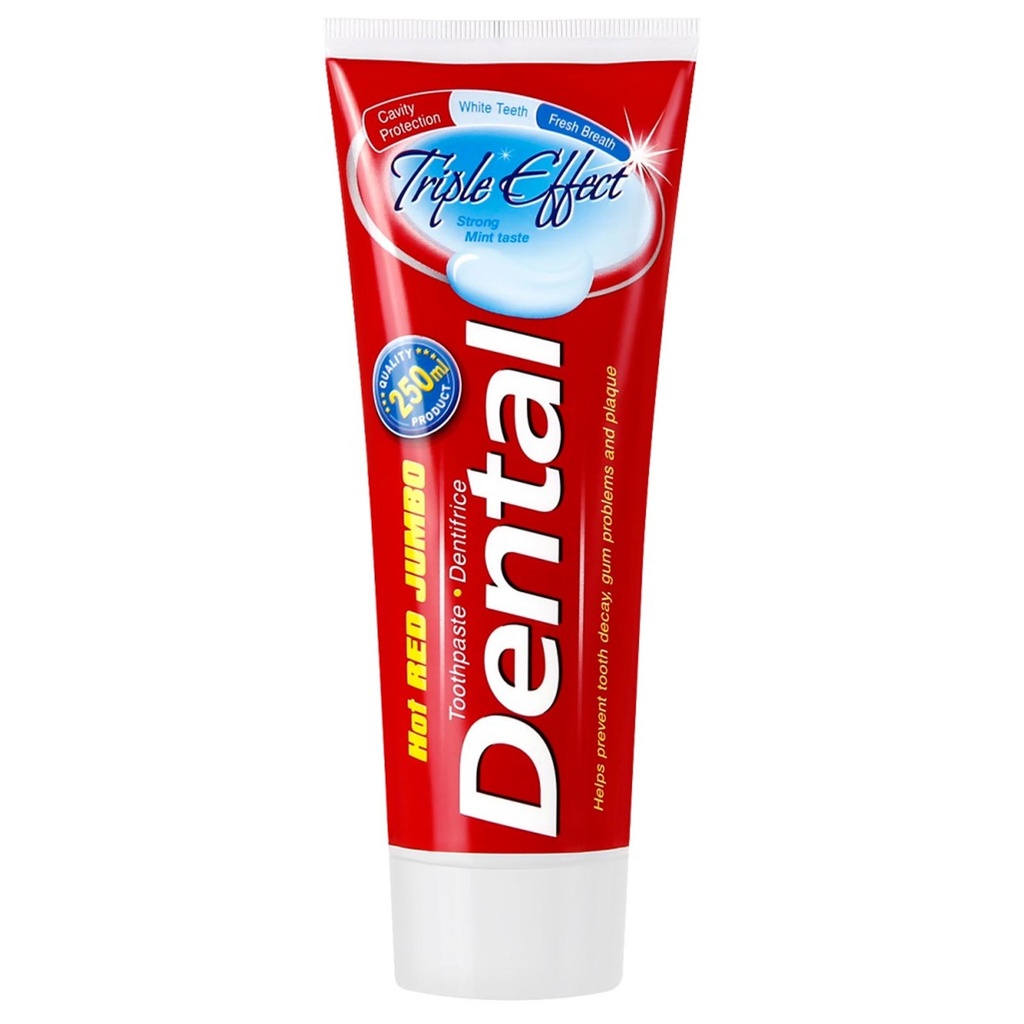 دينتال هوت ريد جامبو معجون اسنان - Dental Hoot Red Jumbo Tooth Paste (250ml, Triplle Efect, without)