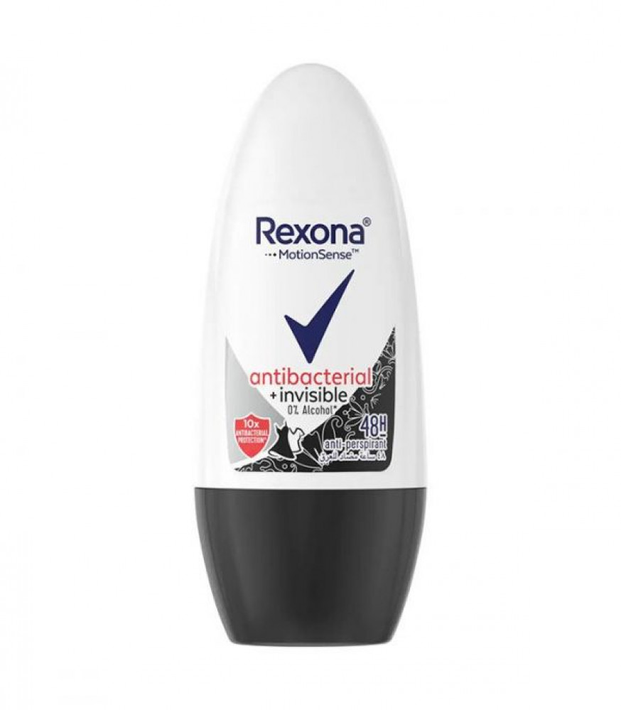 ريكسونا رول اون - Rexona Roll On (Woman, 50ml, Antibacteri Invisible, Offer 5L.E)