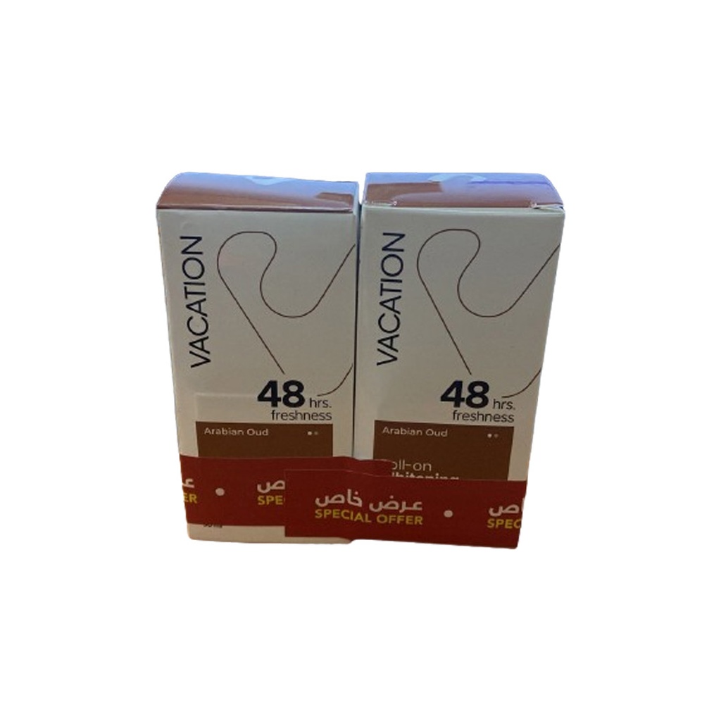فاكيشن رول اون اربيان عود 2قطعة عرض خاص - Vacation Roll On Arabian Oud 2Pcs Special Offer (50ml)