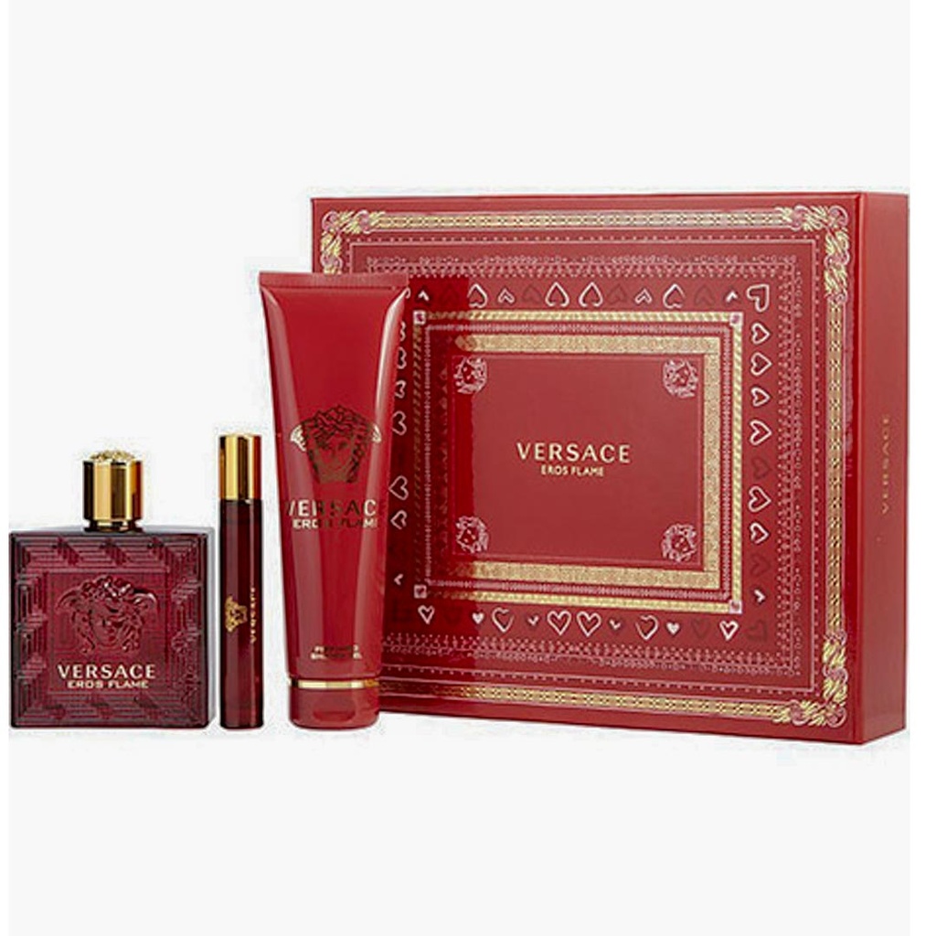 فرزاتشى ايروس فلام طقم - Versace Eros Flame Set EDT-M (100ml+150ml+10ml)