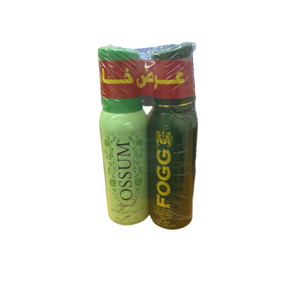 فوج&اوسوم سبراى عرض خاص - Fogg&Ossum Spray Special Offer (120ml+120ml, Appeal&Victor)