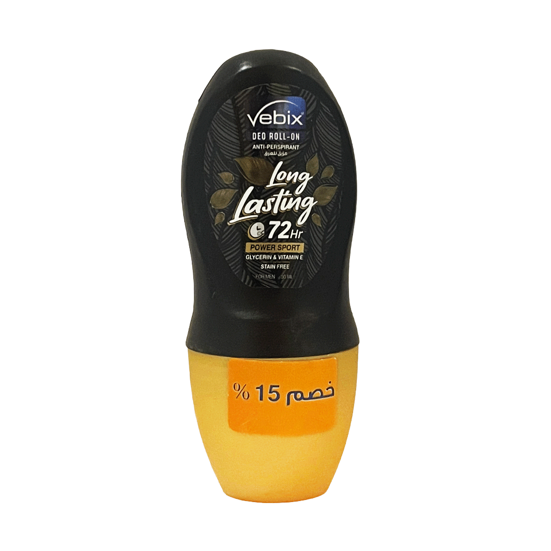 فيبكس رول اون باور سبورت رجالى خصم 15% - Vebix Roll On Power Sport Men Offer 15% (50ml)