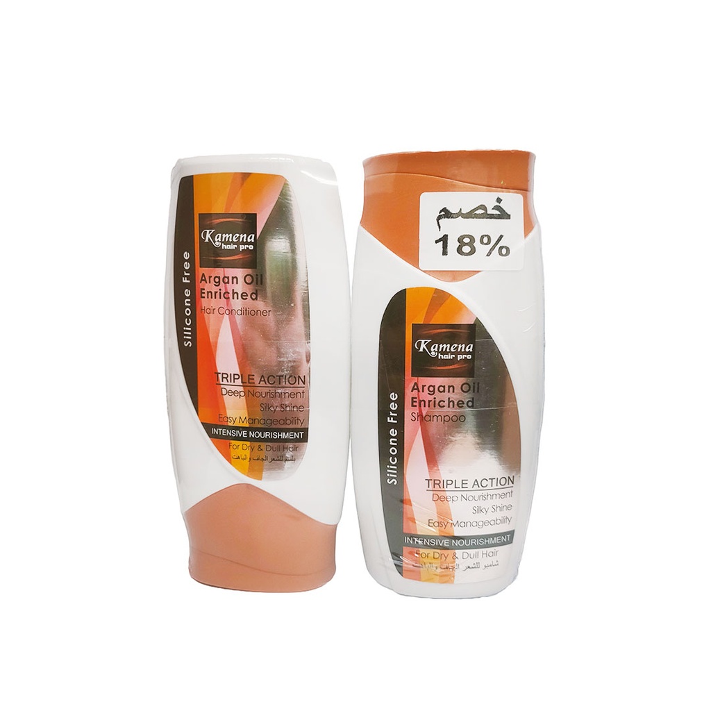 كامينا شامبو و بلسم ارجان - Kamena Shampoo & Conditioner Argan Offer 18% (250ml+250ml)
