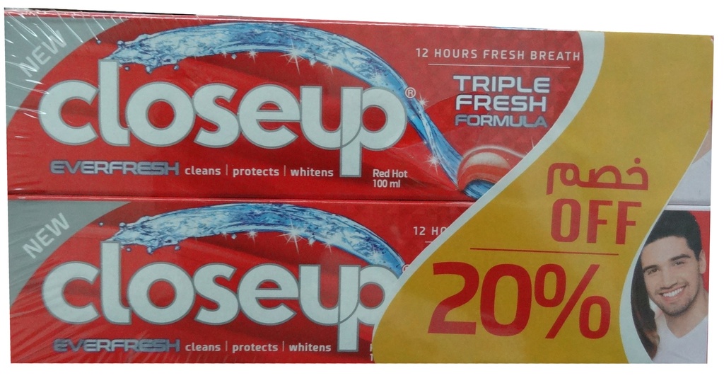 كلوس اب - Closeup (Ever Fressh, 100ml, Red Hot, +1 Discount 20%)