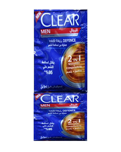 كلير شامبو و بلسم 2×1 حماية من تساقط شعر رجالى - Clear Shampoo & Conditioner 2×1 Anti Fall Defence Men 5ml