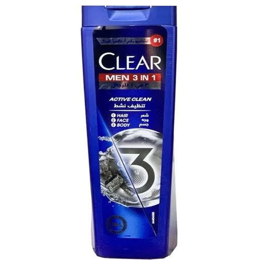 كلير شامبو 3×1 تنظيف نشط - Clear Shampoo 3×1 Active Clean (550ml)