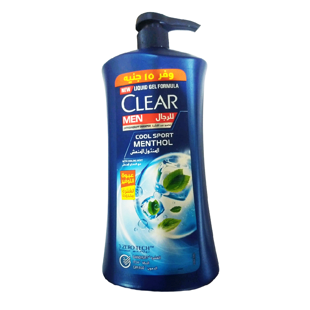 كلير شامبو منثول منعش وفر 15جنية - Clear Shampoo Cool Sport Menthol Offer 15EGP (900ml)
