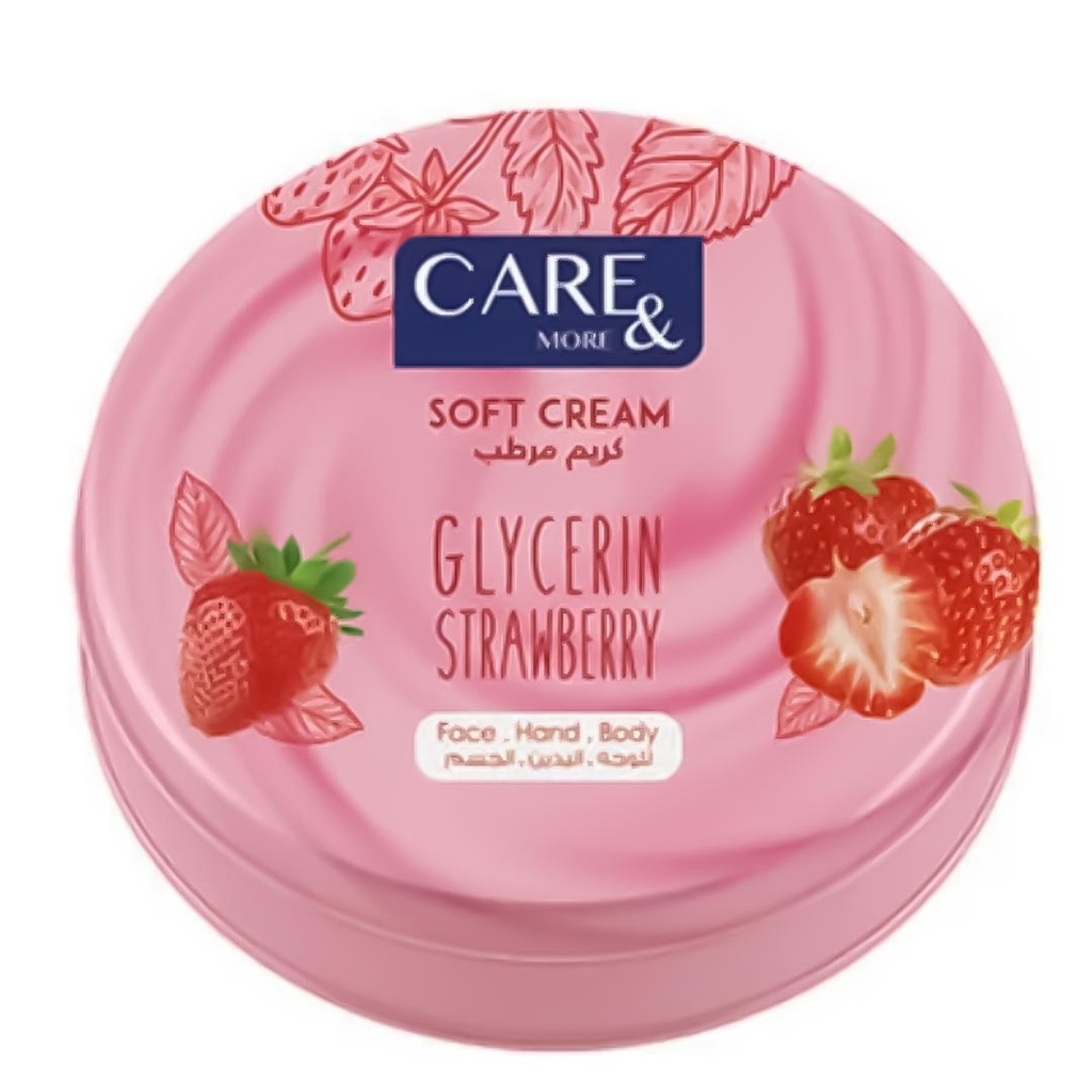 كير اند مور كريم جليسرين فراولة - Care & More Glycerin Cream Strawberry (125ml)