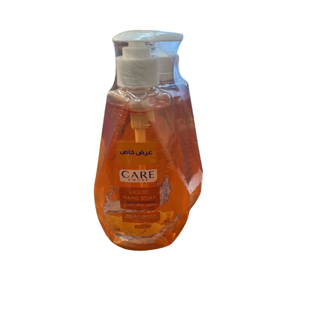 كير اند مور هاند ووش عسل&لبن - Care & More Hand Wash Milk&Honey (360ml, +1 special offer)