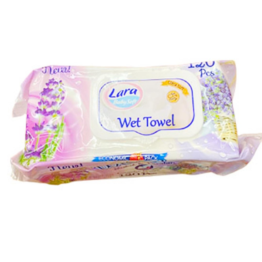 لارا بيبى مناديل - Lara Baby Wipes (Lavander, without, 120PC)