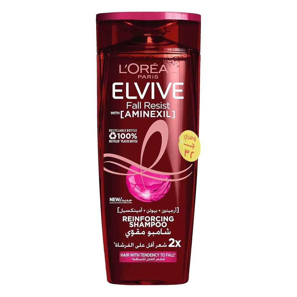 لوريال الفيف شامبو مقاوم للتكسر - Loreal Elvive Shampoo Arginine Resist (400ml, Save 32 L.E)