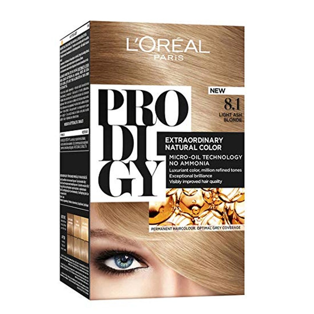 لوريال صبغة - Loreal Color (Prodigy, 60g, without, Light gray blond 8-1)