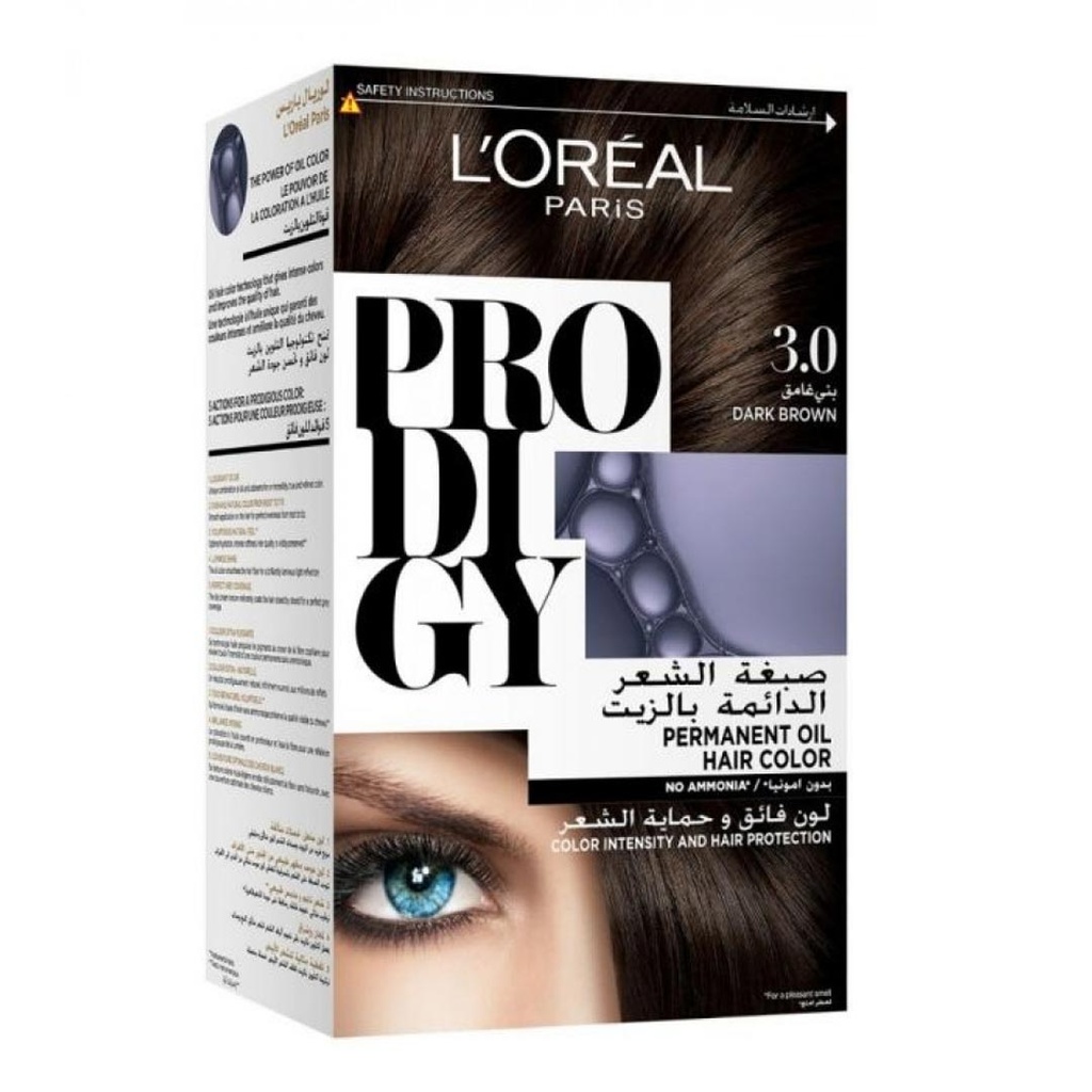 لوريال صبغة - Loreal Color (Prodigy, 60g, without, Dark brown 0-3)