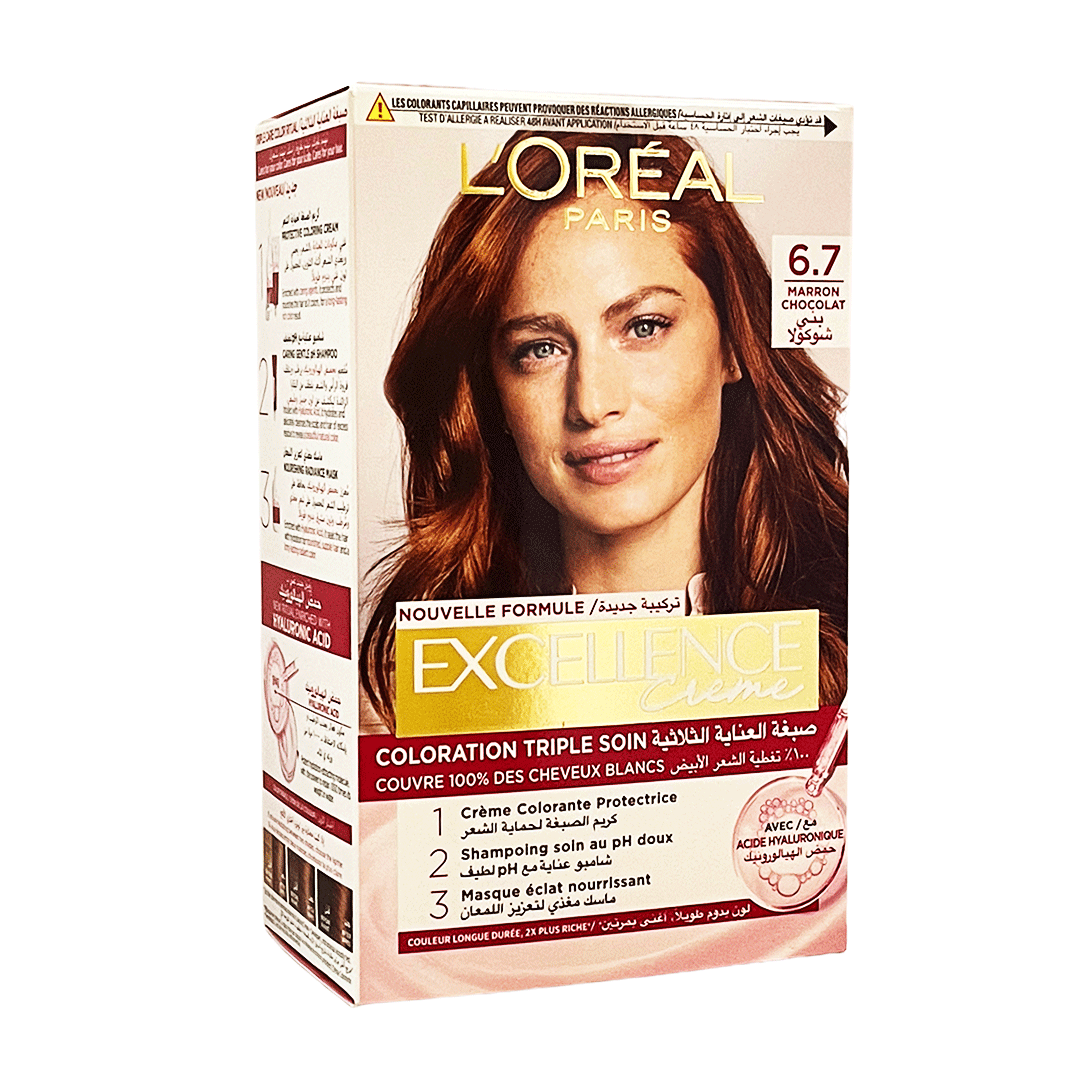 لوريال صبغة اكسيلنس 7-6 بنى شوكولا خصم 15% - Loreal Color Excellence 6-7 Chocolate Brown Offer 15% (Chocolate Brown 6-7)