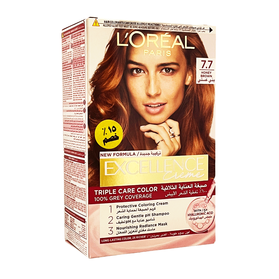 لوريال صبغة اكسيلنس 7-7 بنى عسلى خصم 15% - Loreal Color Excellence 7-7 Marron Miel Offer 15% (Marron Miel 7-7)