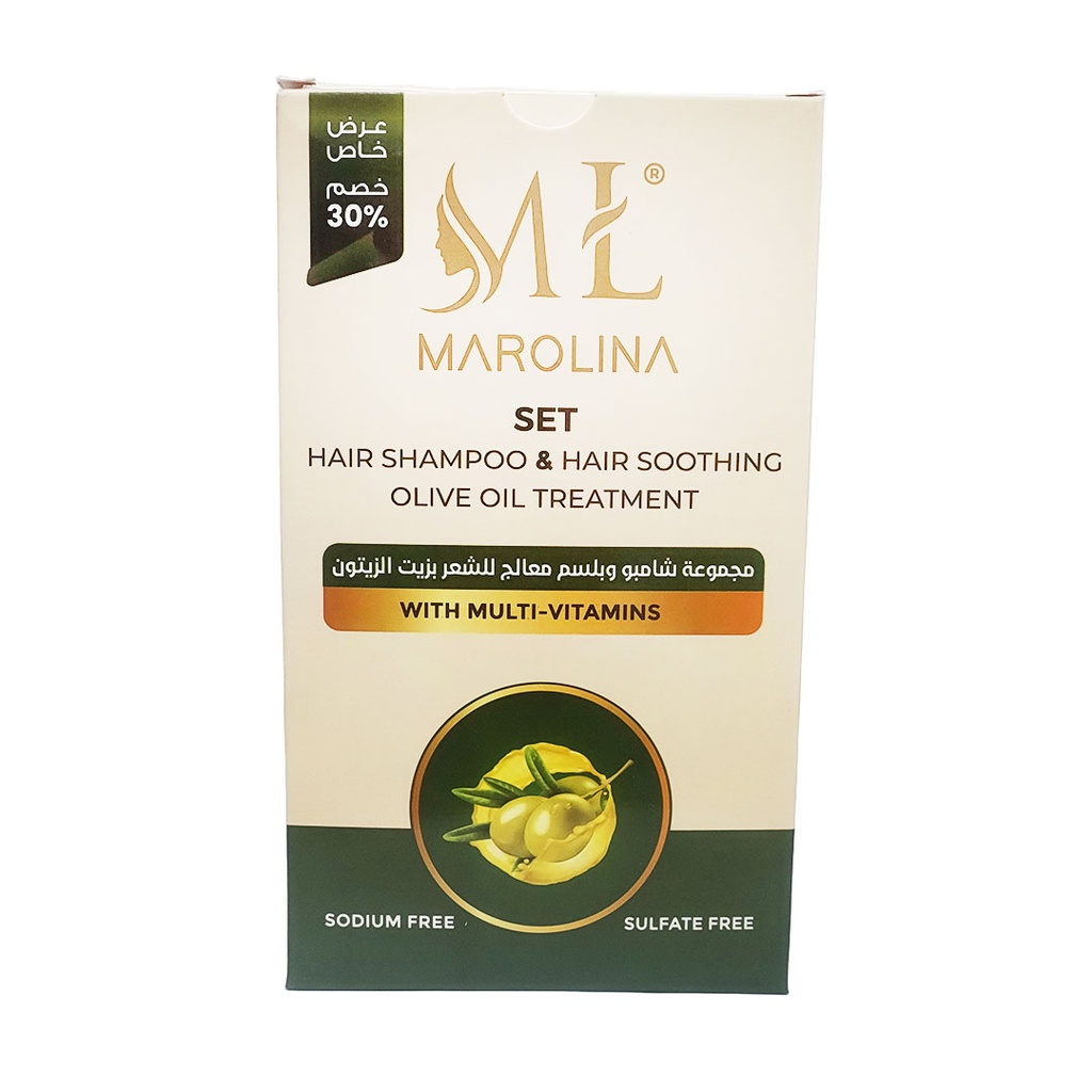 مارولينا شامبو و بلسم زيت زيتون خصم 30% - Marolina Shampoo & Conditioner Olive Oil Offer 30% (450ml+450ml)