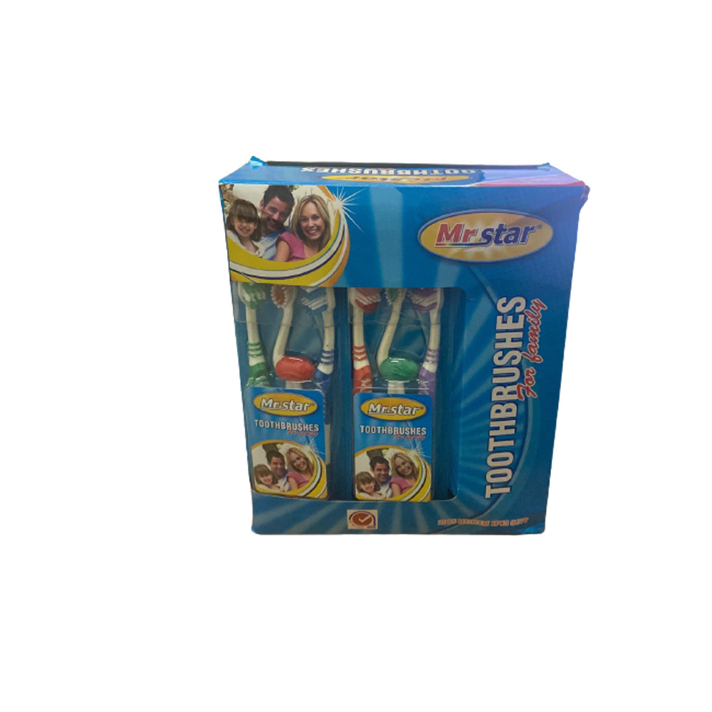 مستر ستار فرش اسنان - Mr.Star tooth brush (No:411/049, 2Pcs Med+1Pcs soft)