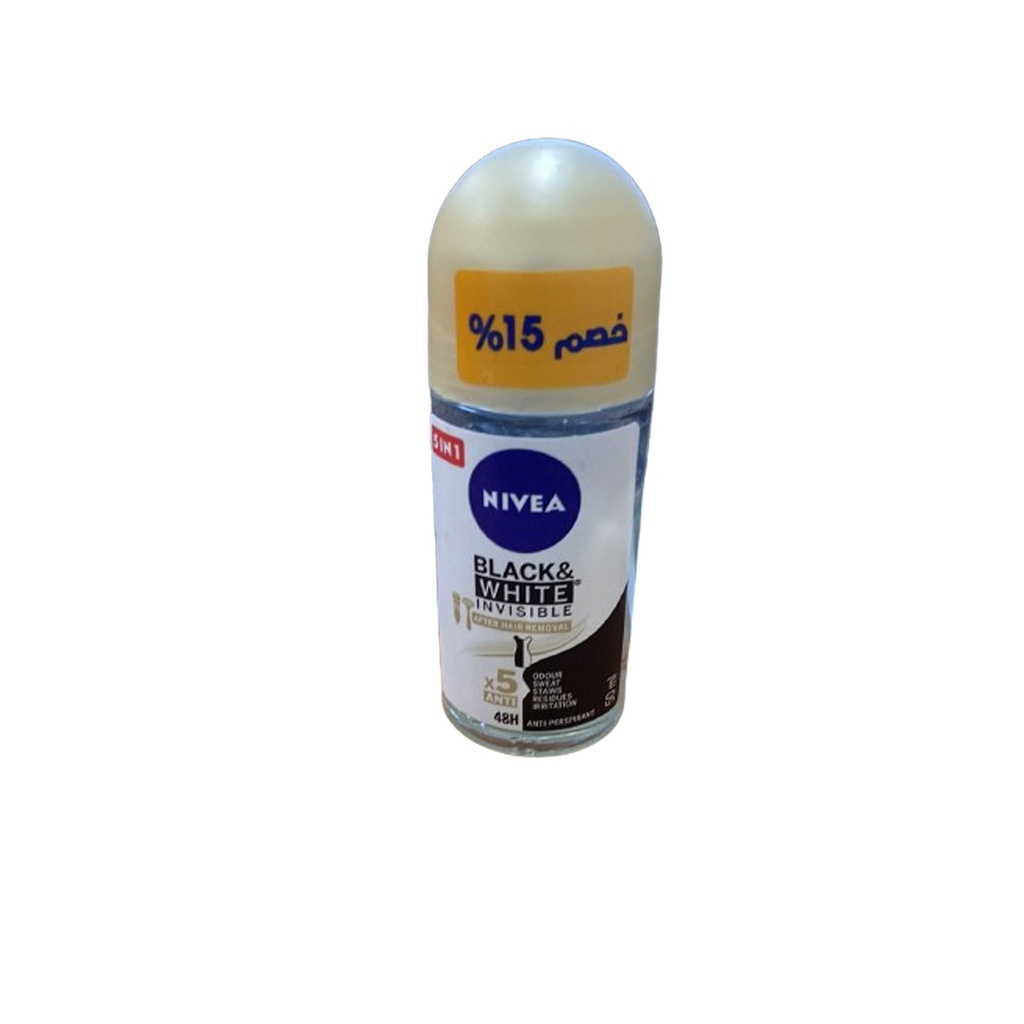 نيفيا رول اون نسائى - Nivea Roll On Women (50ml, Black&White Invisible Silky Smooth, discount 15%)