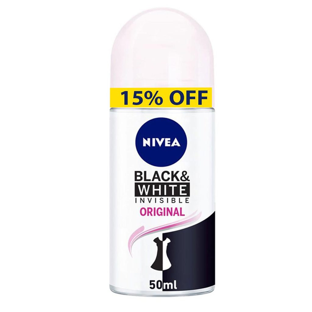 نيفيا رول اون نسائى - Nivea Roll On Women (50ml, Black&White Invisible Original, discount 15%)