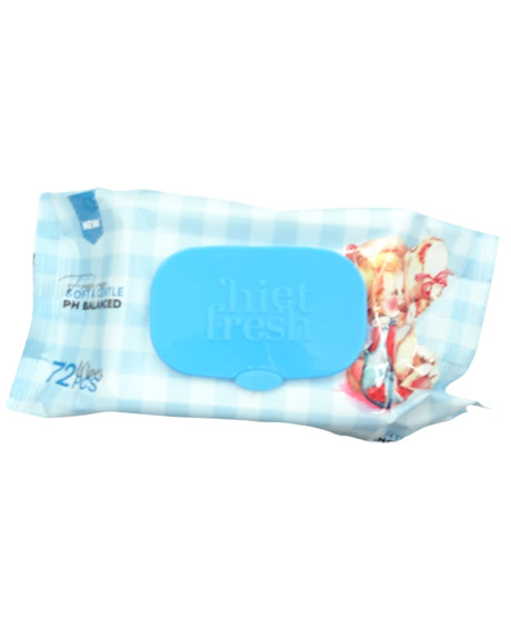 هايت فريش مناديل -  Hiet fresh Wipes (without, 72PC, Blue)