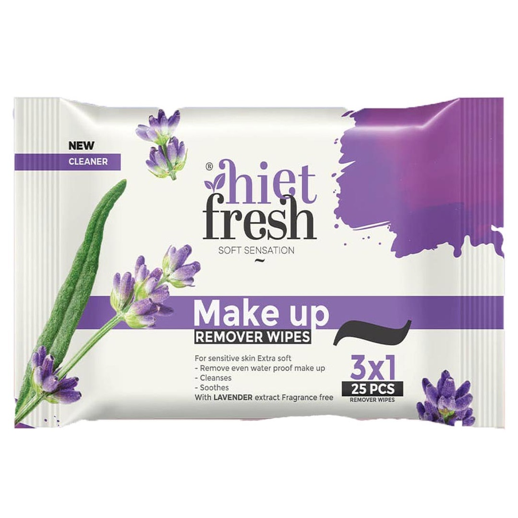 هايت فريش مناديل ازالة مكياج - Hiet fresh Wipes Removal Make up (Lavander, 25PC)