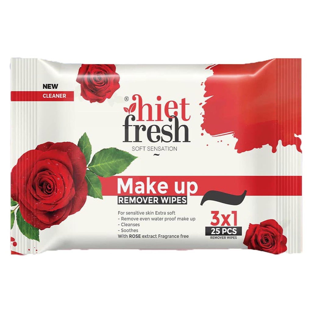 هايت فريش مناديل ازالة مكياج - Hiet fresh Wipes Removal Make up (Rose, 25PC)