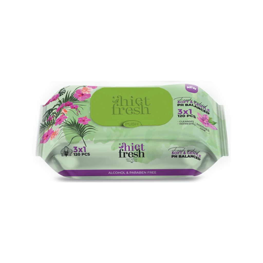 هايت فريش مناديل اوركيد - Hiet fresh Wipes Orchid (120PC)