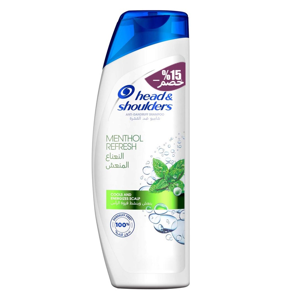 هيد&شولدرز شامبو - Head&Shoulders Shampoo (400ml, Menthol Refresh, discount 15%)