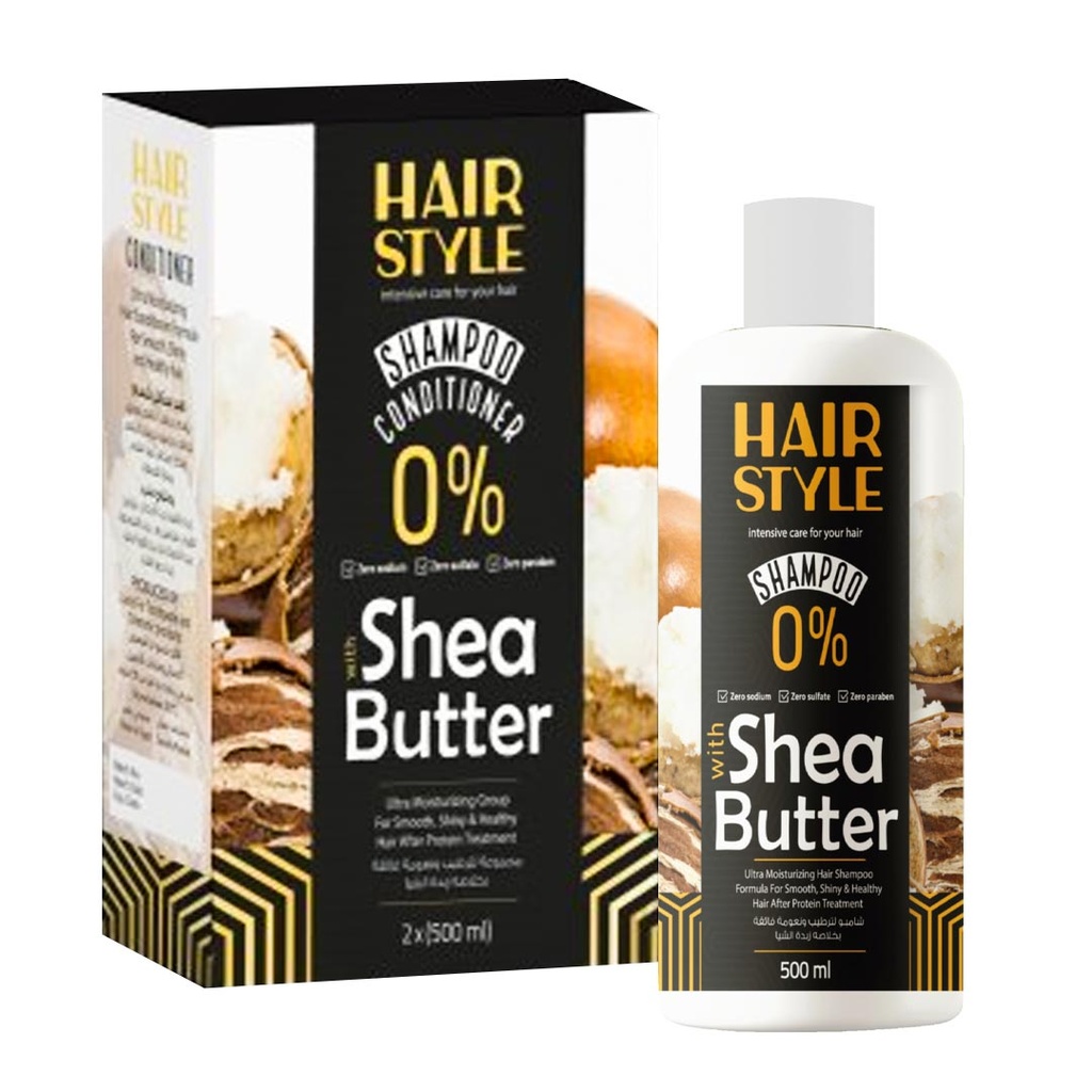 هير ستايل شامبو&بلسم زبدة شيا - Hair Style Shampoo&Conditioner Shea Butter (500ml×2)