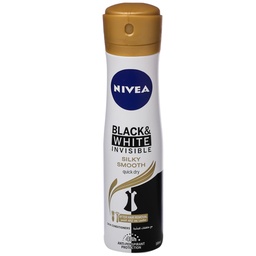 نيفيا مزيل - Nivea Deodorant (Spray, Black&amp;White Invisible Silky Smooth, Woman, 150ml, without)