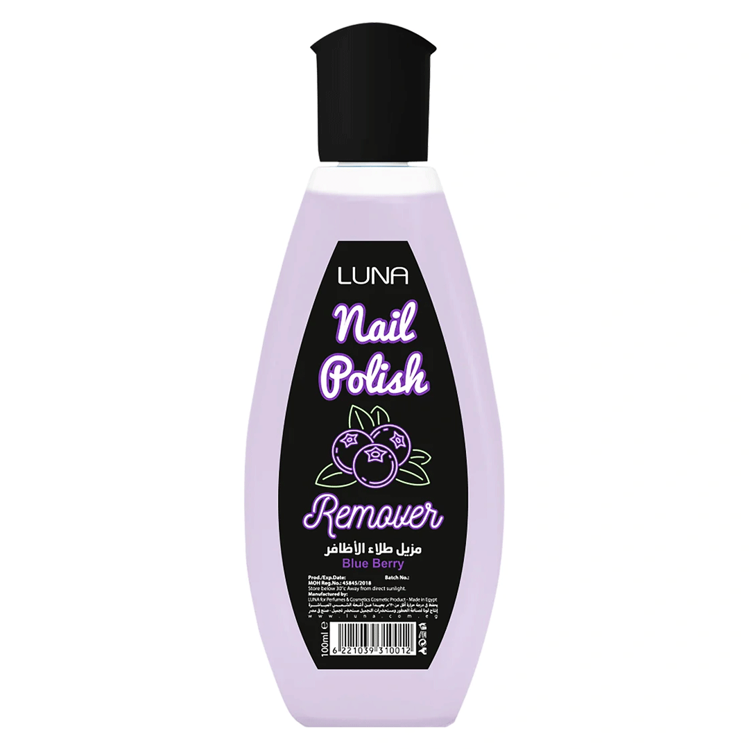 لونا مزيل طلاء اظافر بلوبيرى - Luna Nail Polish Remover Blue Berry (100ml)