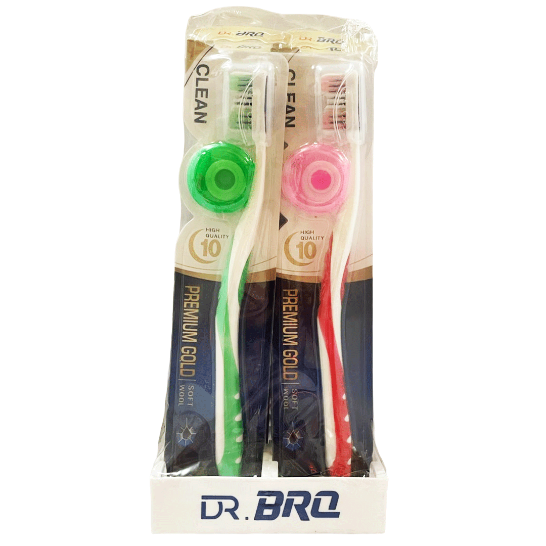 دكتور برو فرشاة اسنان + خيط اسنان برميوم جولد - Doctor Bro Tooth Brush + Dental Floss Premium Gold